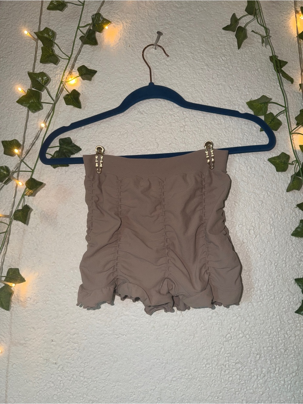 Free People Ruched Taupe Women’s High-Rise Shorts